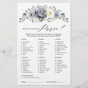 Silver Gray Ivory Floral Winter Brautparty Game