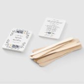 Silver Gray Ivory Floral Winter Wedding Programm Fächer (Non-assembled)