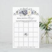Silver Gray Ivory Winter Boho Brautparty Bingo (Stehend Vorderseite)