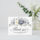 Silver Gray Ivory Winter Brautparty Vielen Dank Postkarte (Stehend Vorderseite)