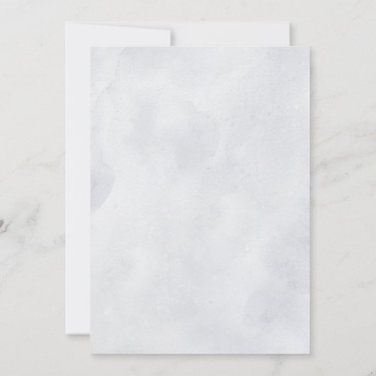 Silver Gray Ivory Winter Probe Dinner Einladung (Rückseite)