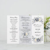 Silver Gray Ivory Winter Wedding Dreiländerprogram (Stehend Vorderseite)