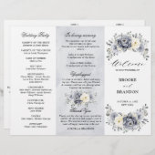Silver Gray Ivory Winter Wedding Dreiländerprogram (Vorne/Hinten)