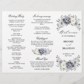 Silver Gray Ivory Winter Wedding Dreiländerprogram (Vorderseite)
