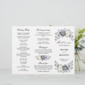 Silver Gray Ivory Winter Wedding Dreiländerprogram (Stehend Vorderseite)