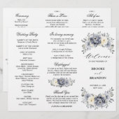 Silver Gray Ivory Winter Wedding Dreiländerprogram (Vorne/Hinten)