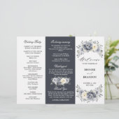 Silver Gray Ivory Winter Wedding Dreiländerprogram (Stehend Vorderseite)