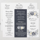 Silver Gray Ivory Winter Wedding Dreiländerprogram (Vorne/Hinten)