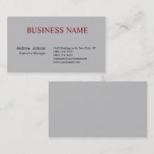 Silver Gray Klassisch einfach Visitenkarte (Vorne/Hinten)