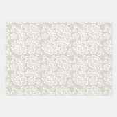 Silver Gray Lace Wedding Geschenkpapier Set (Vorderseite)