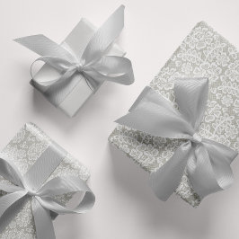 Silver Gray Lace Wedding Geschenkpapier Set