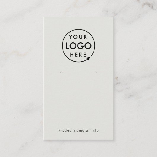 Silver Gray Logo | Modern Earring Display Card Visitenkarte (Vorderseite)