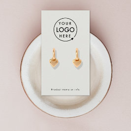Silver Gray Logo | Modern Earring Display Card Visitenkarte