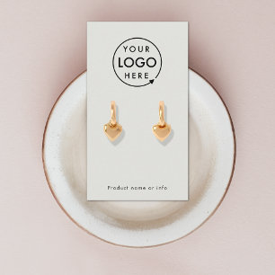 Silver Gray Logo Modern Earring Display Card Visitenkarte