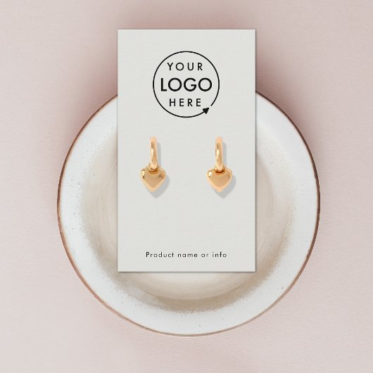 Silver Gray Logo | Modern Earring Display Card Visitenkarte