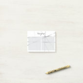 Silver Gray Look Geometric Lines Add Name Monogram Post-it Klebezettel (Auf Schreibtisch)