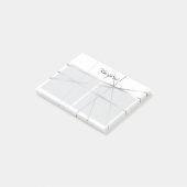 Silver Gray Look Geometric Lines Add Name Monogram Post-it Klebezettel (angewinkelt)