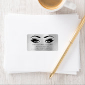 Silver Gray Makeup Lashes Stylst Beauty UAWG Adressaufkleber (Insitu)