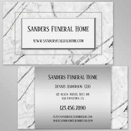 Silver Gray Marble Chic Business Card Visitenkarte
