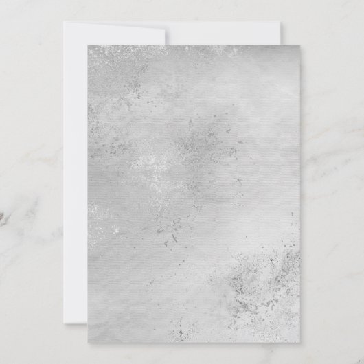 Silver Gray Marble ELEGANT CLASSY WEDY Einladung (Rückseite)