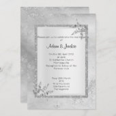 Silver Gray Marble ELEGANT CLASSY WEDY Einladung (Vorne/Hinten)