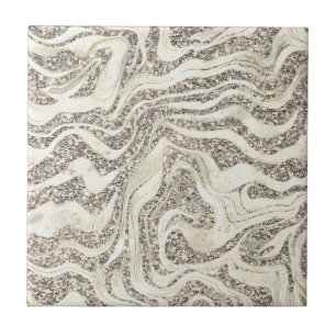 Silver Gray Marbly Glitzer Niedlich Girly Glam Cla Fliese