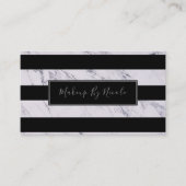 Silver Gray Marmor Black Stripes Chic Modern Glam Visitenkarte (Vorderseite)