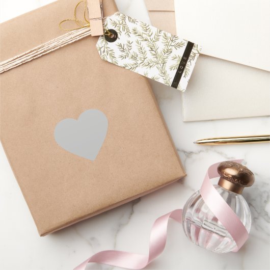 Silver Gray Matte Heart Sticker (Schenken)