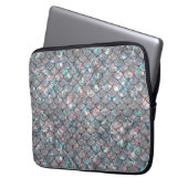Silver Gray Mermaid Fischskalen Holographisch Laptopschutzhülle (Vorderseite Links)