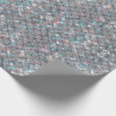 Silver Gray Mermaid Scales Holographic Decoupage Geschenkpapier (Ecke)