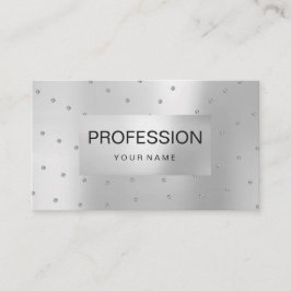 Silver Gray Metallic Abstrakte Kristalle Swarovski Visitenkarte