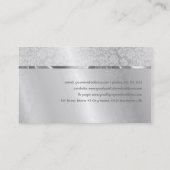 Silver Gray Metallic Design & Damasks - monogravie Visitenkarte (Rückseite)
