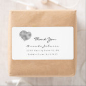 Silver Gray Metallic Heart Brush Stroke Vielen Dan (Insitu)