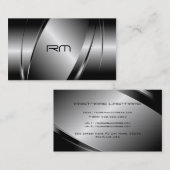 Silver Gray Metallic Look Stainless Steel Muster Visitenkarte (Vorne/Hinten)