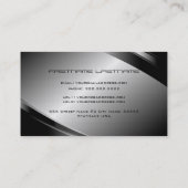 Silver Gray Metallic Look Stainless Steel Muster Visitenkarte (Rückseite)