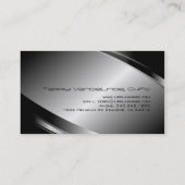 Silver Gray Metallic Look Stainless Steel Muster Visitenkarte (Rückseite)