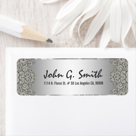 Silver Gray Metallic Muster Wirbel 2 (Insitu)