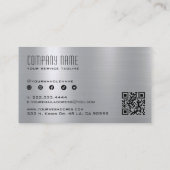 Silver Gray Metallic Stainless Steel Textur Visitenkarte (Rückseite)