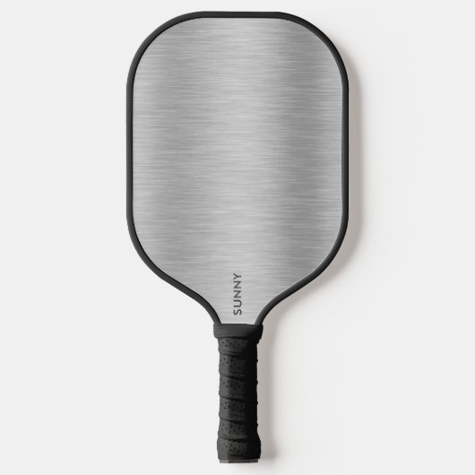 Silver-Gray Metallic Textur Pickleball Schläger (Vorderseite)