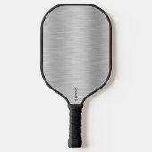 Silver-Gray Metallic Textur Pickleball Schläger (Rückseite)