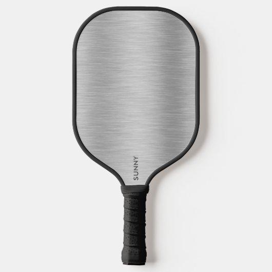 Silver-Gray Metallic Textur Pickleball Schläger (Rückseite)
