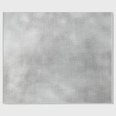 Silver Gray Minimal Linen Textile Burlap Canva Geschenkpapier (Flach)