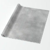 Silver Gray Minimal Linen Textile Burlap Canva Geschenkpapier (Ungerollt)