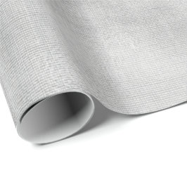Silver Gray Minimal Linen Textile Burlap Canva Geschenkpapier