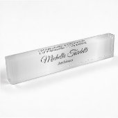 Silver Gray Minimalistisch Modern Script Calligrap Namensplakette