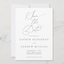 Silver Gray Minimalistisch Save the Date Einladung