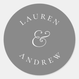 Silver Gray Minimalistisch Sticker Umschlag Aufkle