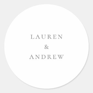 Silver Gray Minimalistisch Sticker Umschlag Aufkle