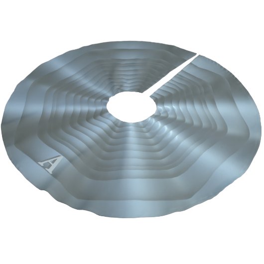 Silver Gray Mit Monogramm Weihnachtsbaumrock Polyester Weihnachtsbaumdecke (Schrägansicht)