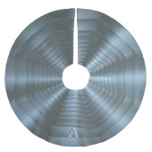 Silver Gray Mit Monogramm Weihnachtsbaumrock Polyester Weihnachtsbaumdecke (Vorderseite)